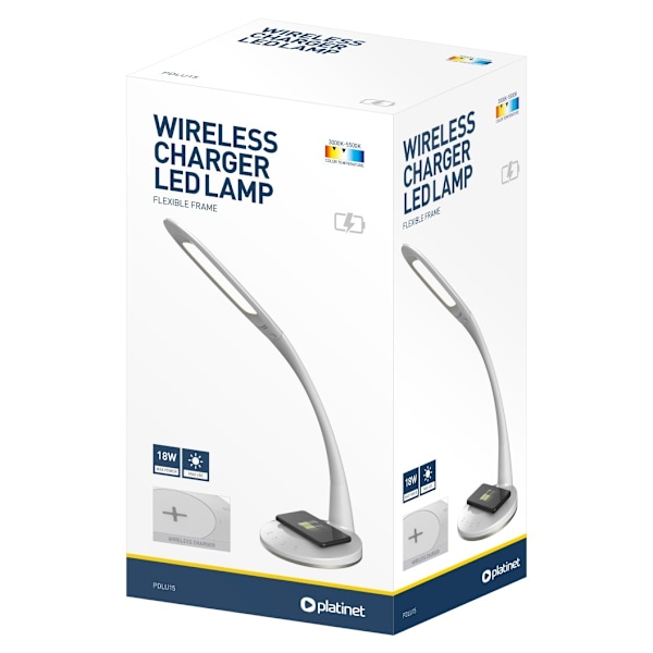 Platinett bordlampe med QI-lader PDLU15 18W (44125)