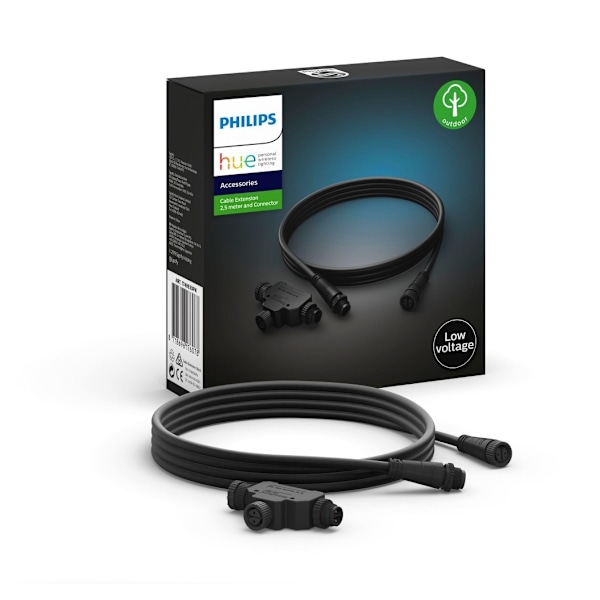 Philips Hue, utomhus 24V kabelförlängning och T-kontakt, 2,5m