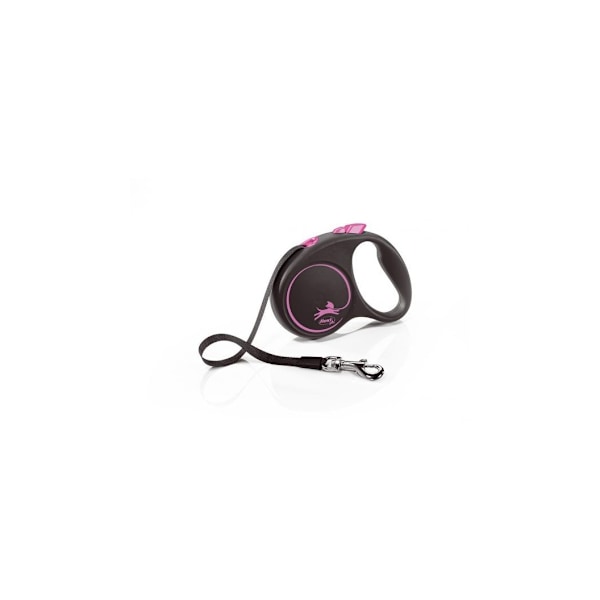 Walking koppel Black Design S Ribbon 5m rosa, Flexi