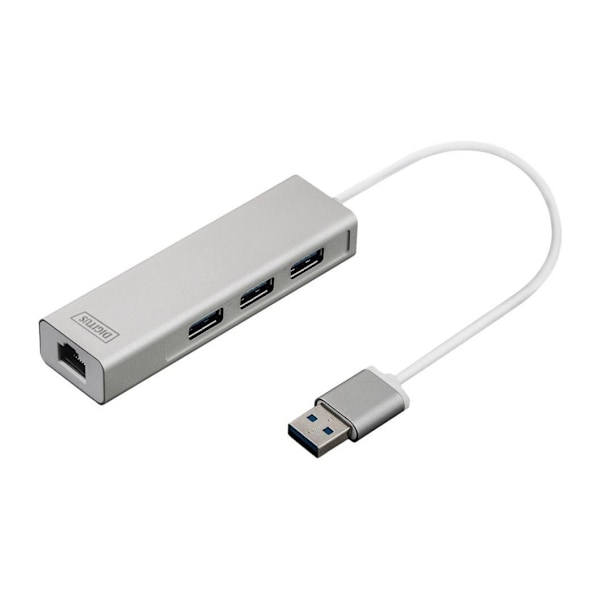 Digitus, USB-keskitin, 3-porttinen USB-keskitin ja Gigabit LAN-sovitin, DA-70250-1