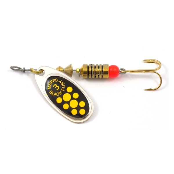 Spinner MEPPS BLACK FURY-3 6,5g silver/gula prickar