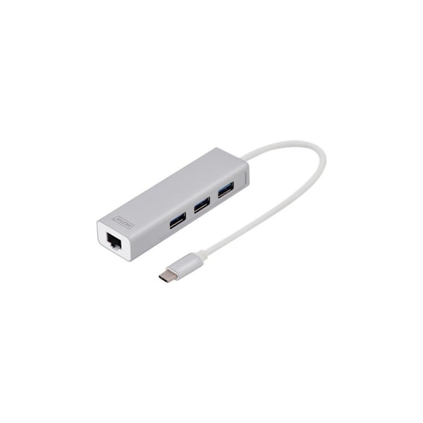 Digitus, USB Type-C 3-portshubb + Gigabit Ethernet