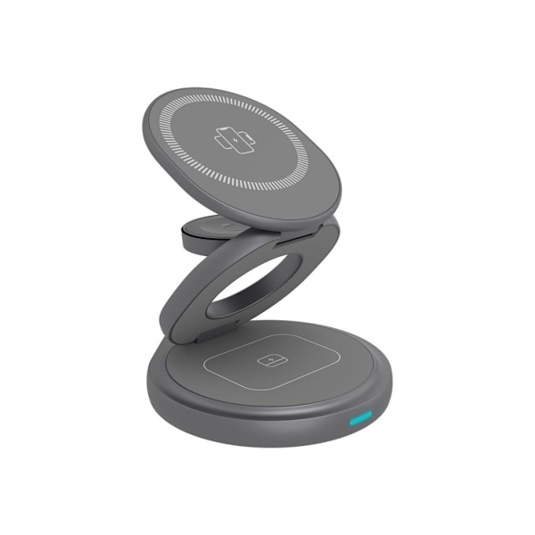Raidsonic, 3 in 1 taitettava magneettinen latausteline matkapuhelimelle, nappikuulokkeille ja älykellolle, alumiinia, Icy Box IB-SH101-CH