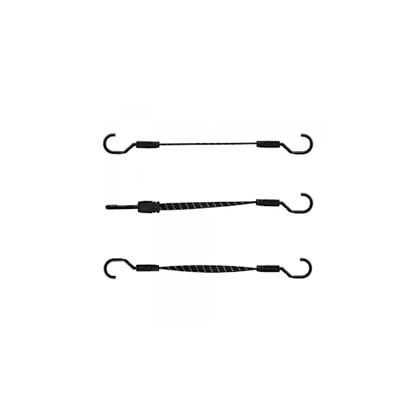 FLAT BUNGEE CORD krok stål 1,8x80cm, elastiskt gummi - 2 st.