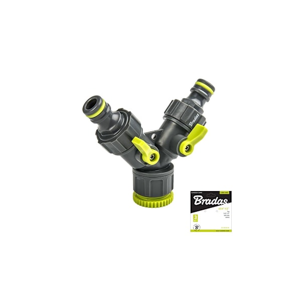LIME LINE Tee 3/4"-1/2" med 2 ventiler grå
