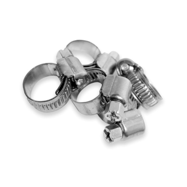 Sæt med 100 produkter. Rustfri zebra slangeklemme MICRO 10-19mm