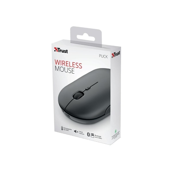 Mus usb optisk wrl/puck genopladelig 24059, Trust