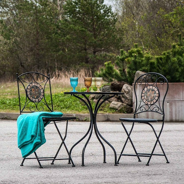 Set med 2 produkter. Stol MOSAIK rund
