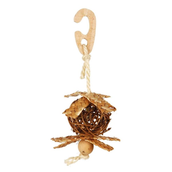 Legetøj til papegøjer Natural Living fletbold med redemateriale, ø 5,5 cm