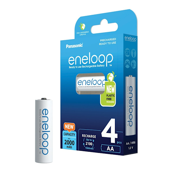 Panasonic eneloop oppladbart batteri AA 2000 4BP