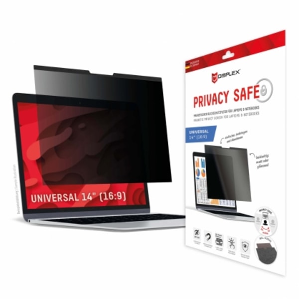 Universal Privacy Safe Glass 14", 16:9, DISPLEX Sort, Transparent