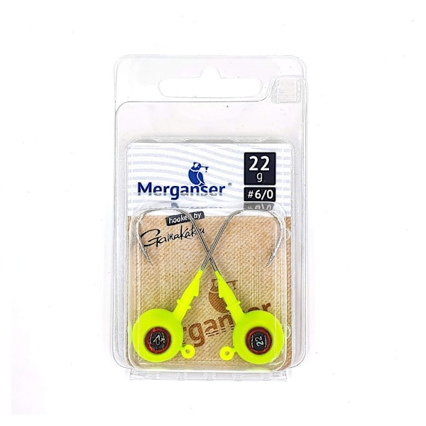 Jigipää, 3D Eyes, 4 g, keltainen, Hooked by Gamakatsu, 2 kpl, Merganser