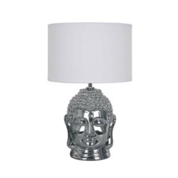 Pöytävalaisin BUDDHA H34,5cm, hopea