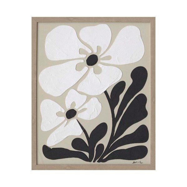 Målning med ram 40x50cm, blommor 2
