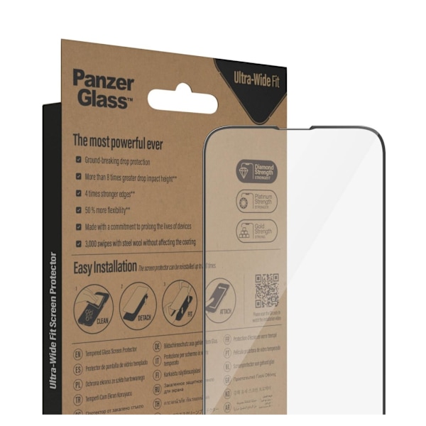 PanzerGlass, Skärmskydd, Apple, iPhone 14/13/13 Pro, Glas, Transparent, Ultra-Wide Fit