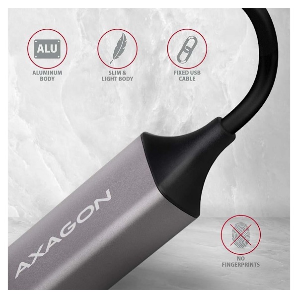 AXAGON, ADE-TR Kompakti alumiininen USB 3.2 Gen 1 Gigabit Ethernet 10/100/1000Mbit sovitin automaattisella asennuksella