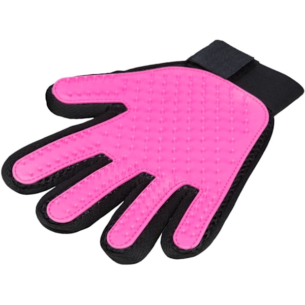 Pelsplejehandsker, 16 × 24 cm, pink/sort