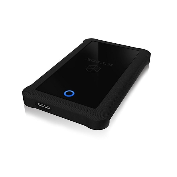 Raidsonic, 2,5", ICY BOX, IB-233U3-B Externt hölje för 2,5" SATA HDD/SSD med USB 3.0-gränssnitt och silikonskyddshylsa