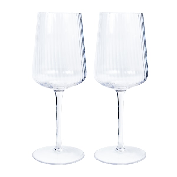 Vinbägare 2st STRIPE POLAR H23,7cm 550ml, transparent glas