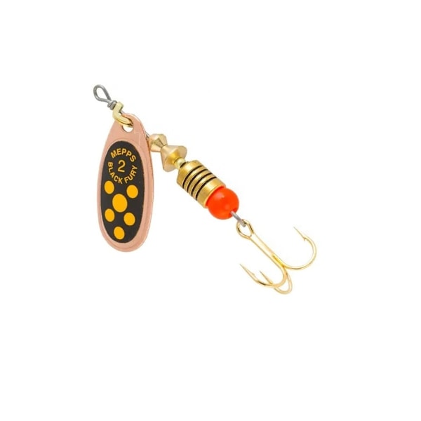 Spinner BLACK FURY-2 4,5g kobber/gule prikker