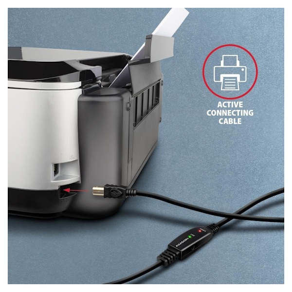 AXAGON, USB Type A - USB Type B, USB repeaterkabel, 15m, ADR-215B