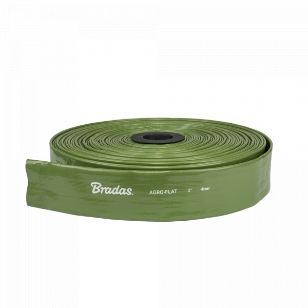 Flad slange AGRO-FLAT W.P.4 / B.P.12 Bar - 2" / 100m - GRØN