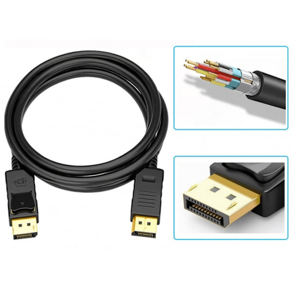 Liitäntätarvikkeet, DisplayPort - DisplayPort-kaapeli 2m musta, Fusion-tarvikkeet