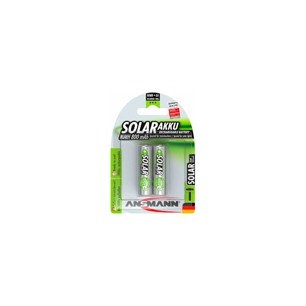 Batteri, Solar 800mA NiMh AA 2 st, Ansmann