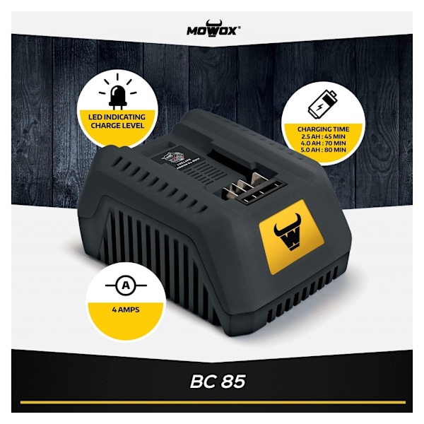 MoWox, Snabbladdare 4A, 200W, Lämplig för Mowox 40V Li-Ion-batteri, BC 85
