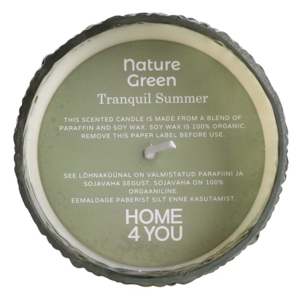Doftljus i glas NATURE GREEN H9cm, Tranquil Summer