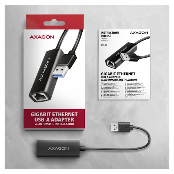 AXAGON, ADE-AR USB-A Gigabit Ethernet -sovitin