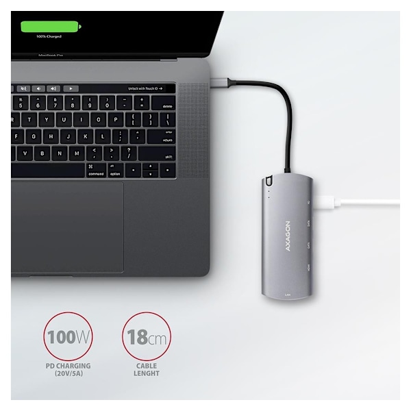 AXAGON, SuperSpeed ​​USB-C Combo 6in1 Hub, HMC-6M2