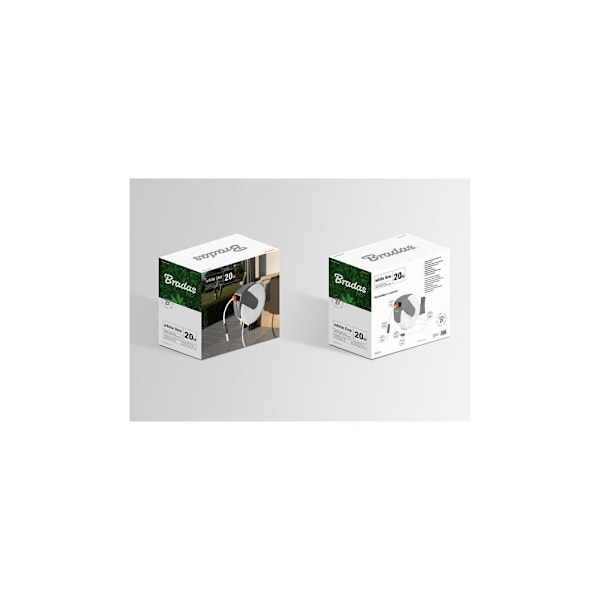 Automatisk slangetromlesæt WHITE LINE 1/2" 35m - farveboks White