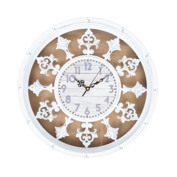 Väggklocka ORNAMENT D44cm, vit