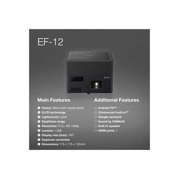 Epson, Mini 3LCD-projektor, EF-12