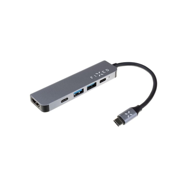 Fast, 5-portars USB-C HUB Mini för bärbara datorer och surfplattor, FIXHU-MN-GR