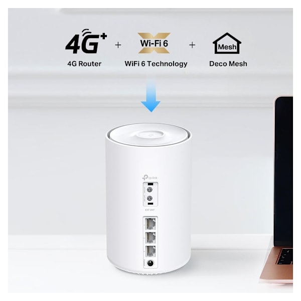 TP-LINK, 4G+ AX1500 Whole Home Mesh Wi-Fi 6-ruter, Deco X10-4G (1-pakning)