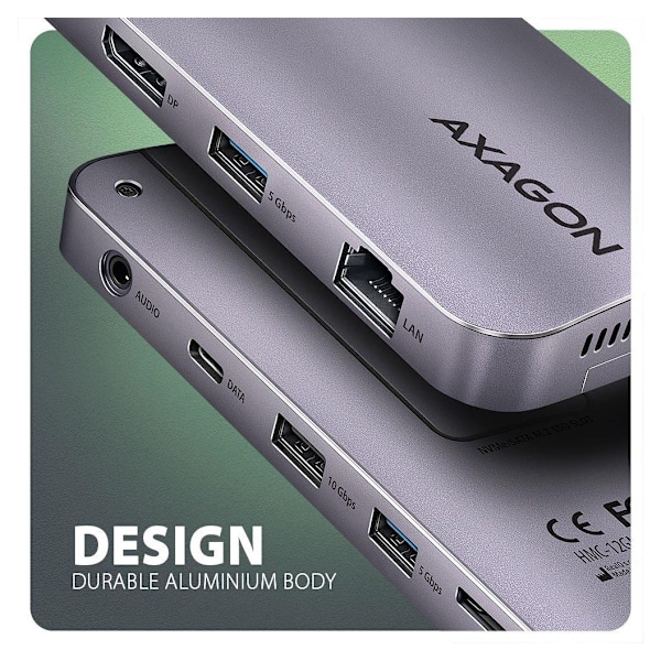 AXAGON, USB-C 10Gbps GEN2COMBO 12in1-keskitin, HMC-12GM2