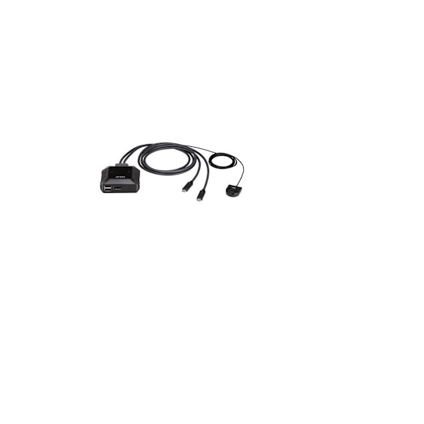 Aten, 2-portars USB-C 4K DisplayPort KVM-switch med fjärrportväljare, US3312 Svart