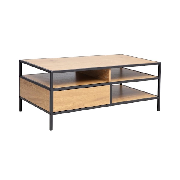 Sofabord HEDVIG med skuffe 100x50xH40cm, ask/sort