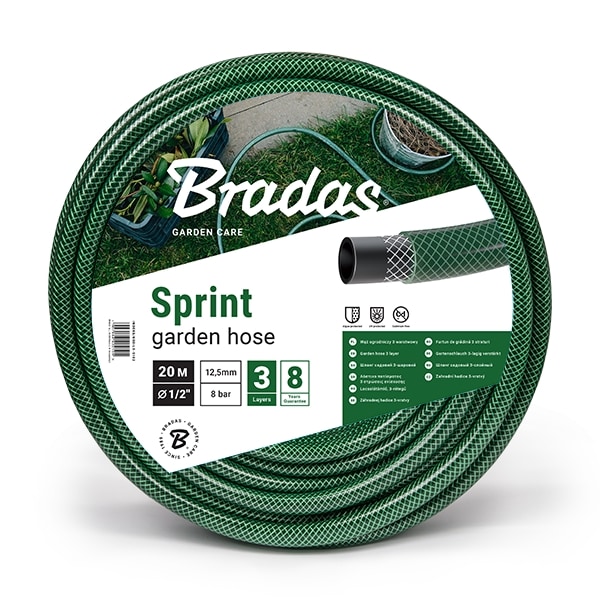 3 tuotteen paketti. Puutarhaletku 5/8" - 20m SPRINT Bradas