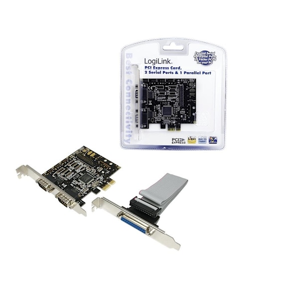 Logilink, parallel/seriel, 2 x seriel (COM), 1 x parallel (LPT)