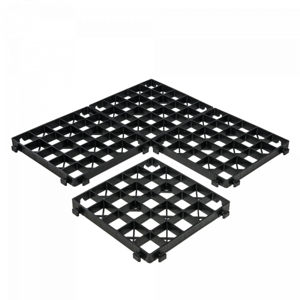 10 tuotteen paketti. Puutarharitilä OPTIMAL GRID musta, korkeus 30mm / 333x333mm