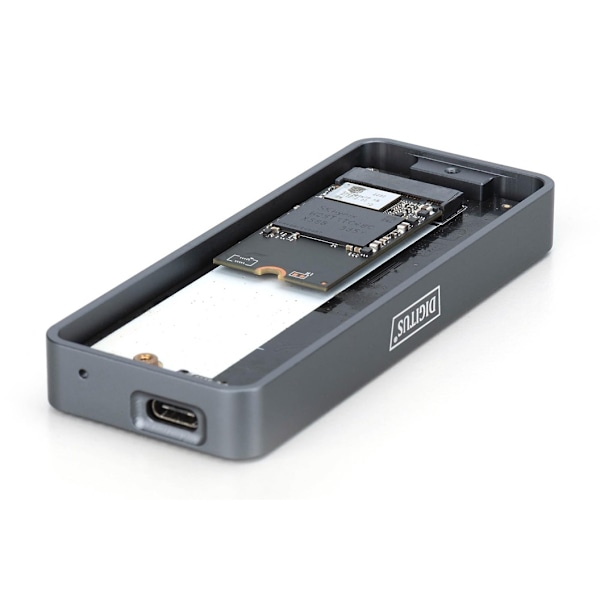 Digitus, USB M.2 harddiskkabinet, SSD, ekstern, NVMe, 20Gbps, USB 3.2 Gen2x2, DA-71157
