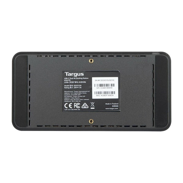 Targus, Universal DisplayLink USB-C Dual 4K HDMI-dockningsstation med 65 W strömförsörjning