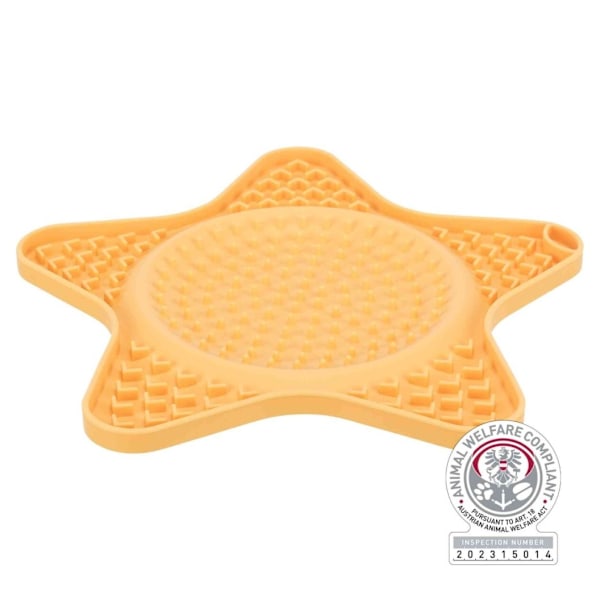 Lick-n-Snack matta, silikon, 23,5 cm, gul