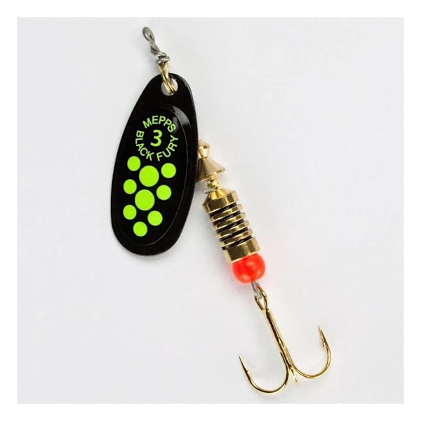 Spinner BLACK FURY-3 6,5g sorte/chartreuse prikker