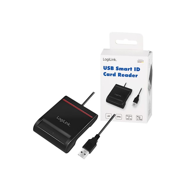 Logilink, kortleser, USB 2.0 kortleser, for smart ID, CR0047