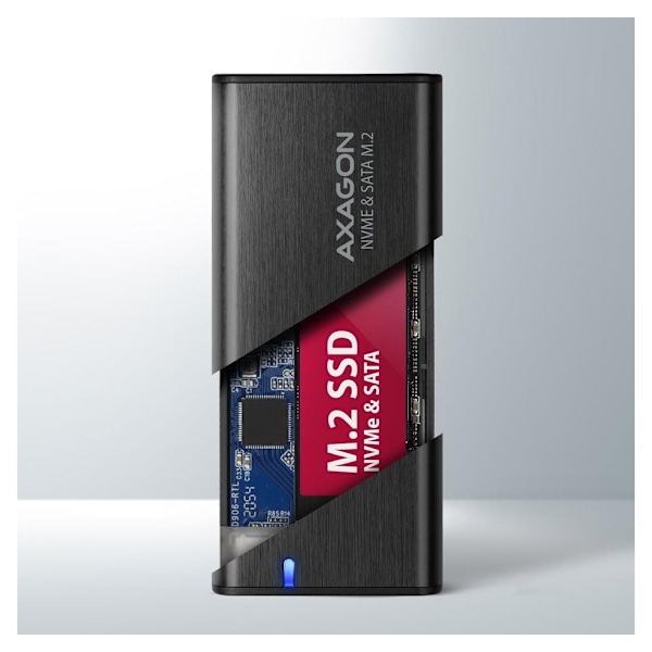 AXAGON, ekstern USB-C 3.2 Gen 2 metalboks til M.2 NVMe & SATA SSD-diske, EEM2-SB2