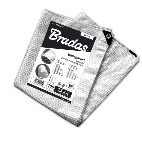 Set med 5 produkter. Förstärkt presenning LENO CRISTAL 2 x 3m 100g transparent